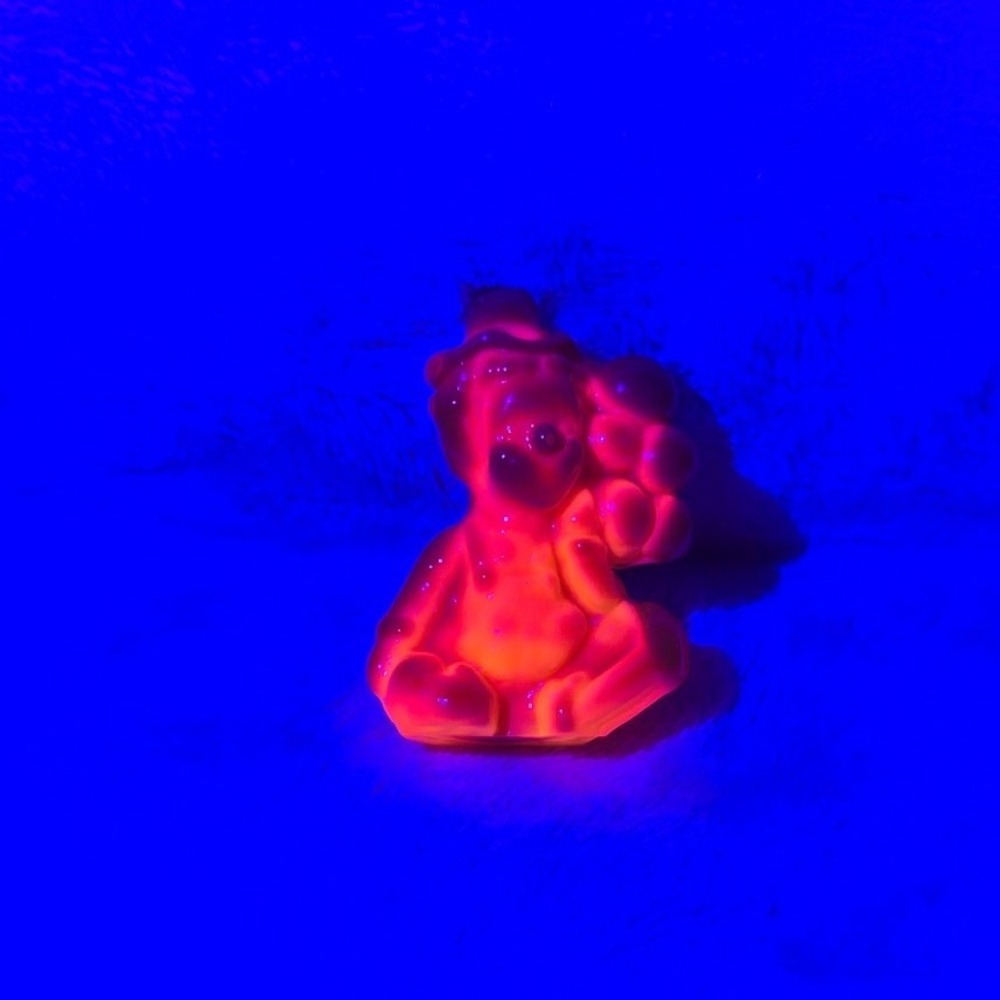 Vintage Mosser PeeWee Clown "X" Cadmium Glass Clown Figurine UV Reactive w/ Box